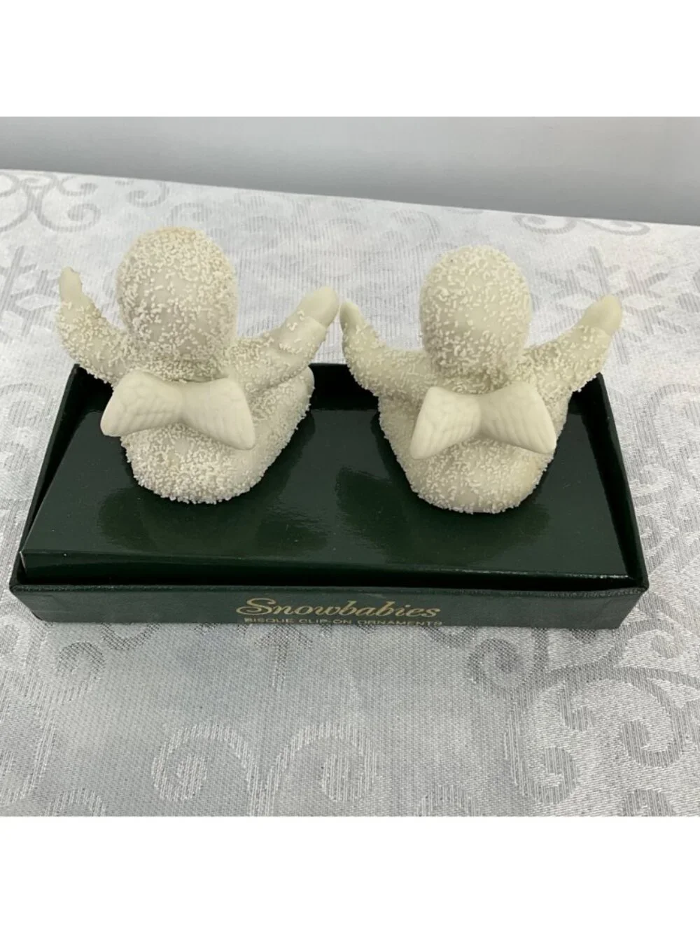 Department 56 Snowbabies Bisque Clip-On Ornaments‎ Set Of 2 Vintage #7976-6